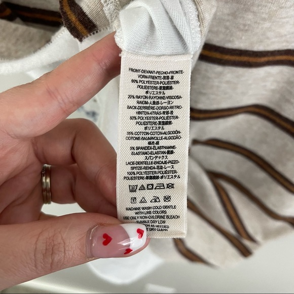 FREE PEOPLE Creme Ivory Eyelet Lace Trim Great Falls Montana Ram Graphic Top - Picture 10 of 10